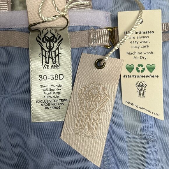 NWT We Are HAH Free People Wired Bra 30-38D Periwinkle Sheer 32D 34D 36D 38D - Picture 12 of 14